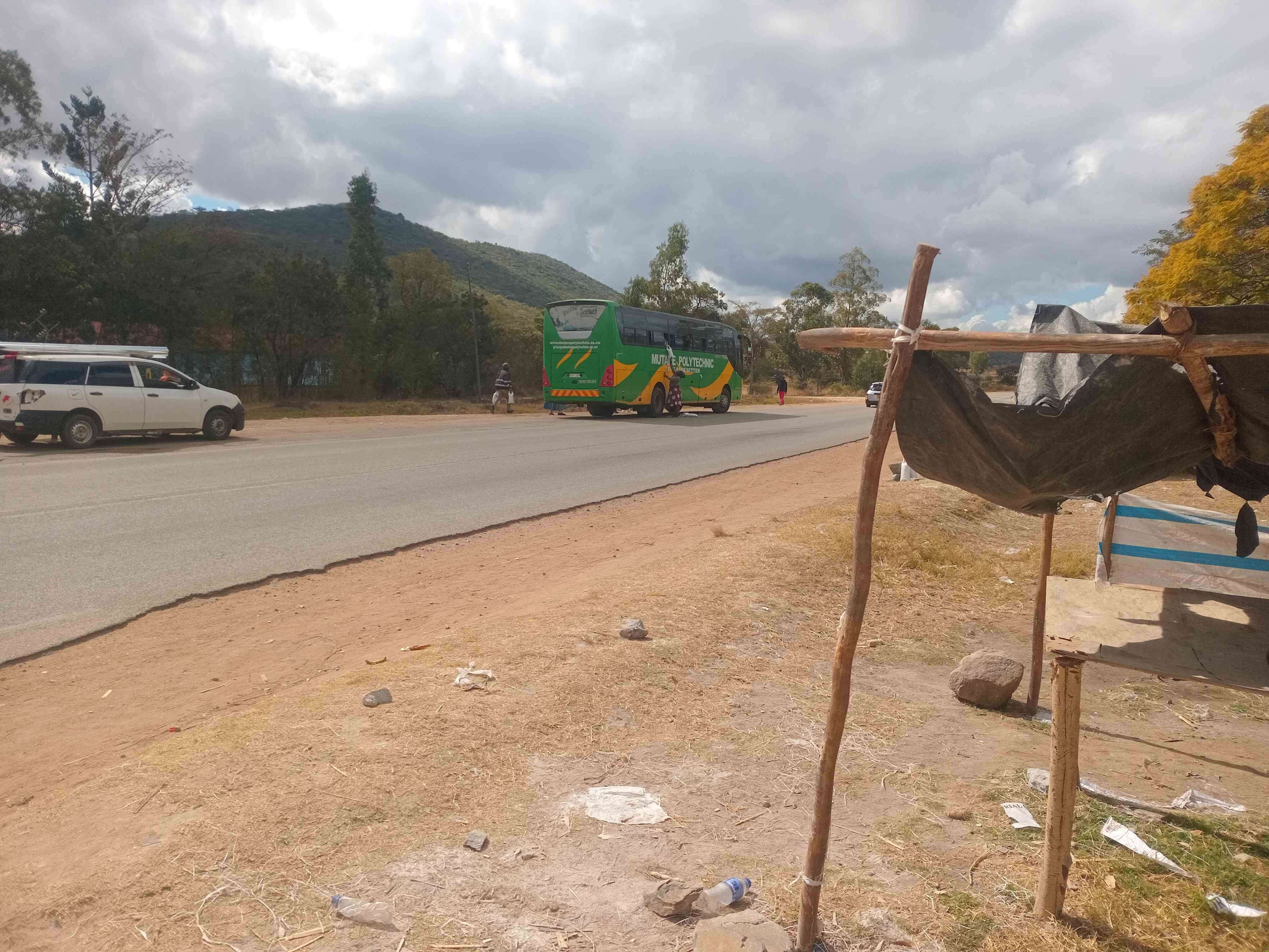 Vendor selling vim to the passenger in a bus at Bikita Minerals Junction - Photo credit Enos Denhere